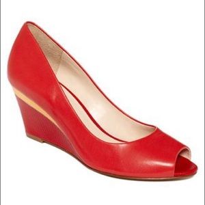 Nine West New Shock Mode Peep Toe Wedge Heel